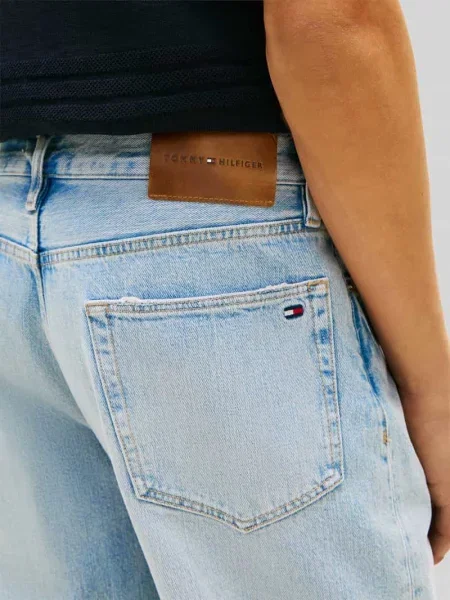 Jeansy o kroju tapered fit z czystej bawełny model HARLEM' Tommy Hilfiger niebieski
