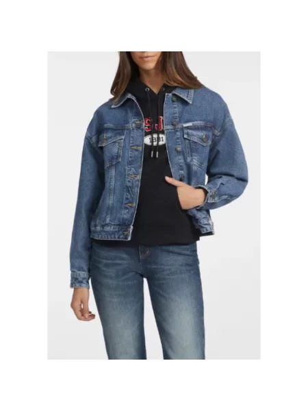 Kurtka Guess JEANS Oversize Trucker Jacket Gj Medium Wash S niebieska