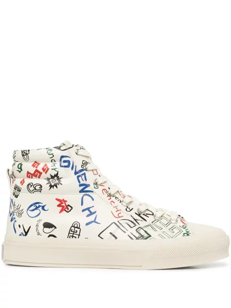 Sneakerși Givenchy din piele cu imagine alb