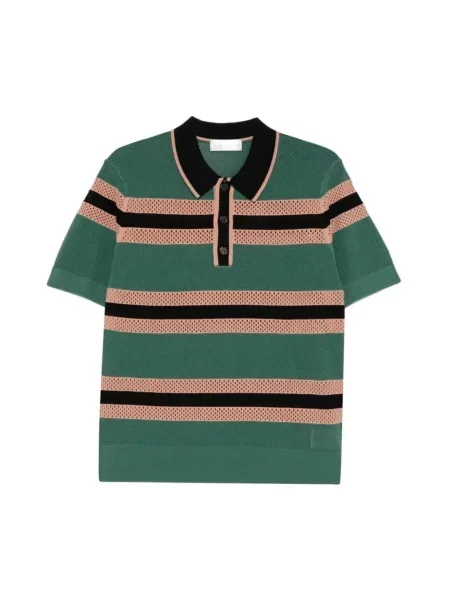 Koszulka polo Dries Van Noten w paski zielona