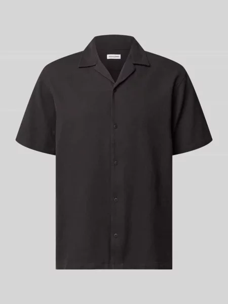 Koszula casualowa o kroju regular fit z fakturowanym wzorem model Global' Jack & Jones czarna