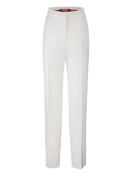 Pantaloni cu picior drept Max Mara alb