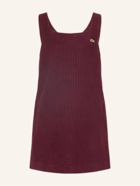 Lacoste Kordové Šaty tmavě červená