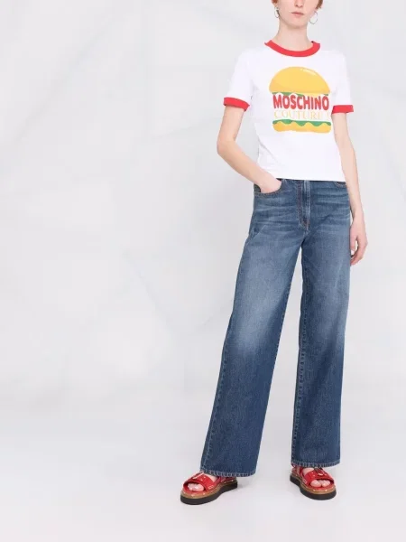 Tricou Moschino cu imagine alb