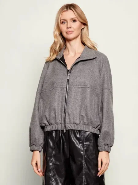 Pinko Geacă bomber CONSUELO | Relaxed fit cu adaos de lână gri