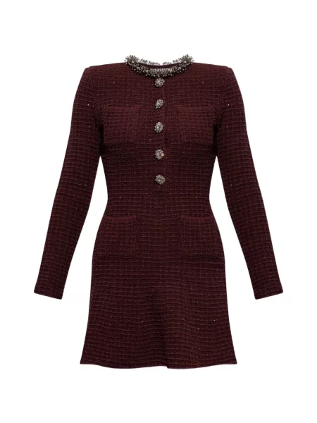 Bouclé rochie mini Self-portrait roșu