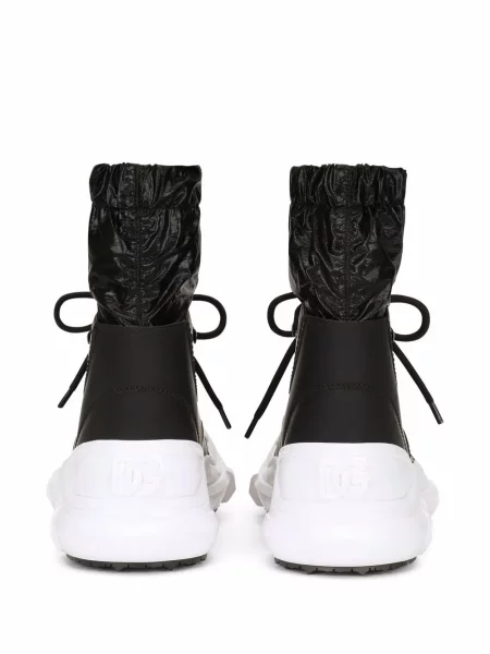 Šněrovací krajkové kotníkové boty Dolce & Gabbana černé