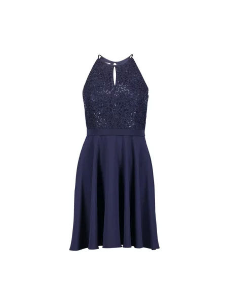 Sukienka koktajlowa Vera Mont z cekinami niebieska