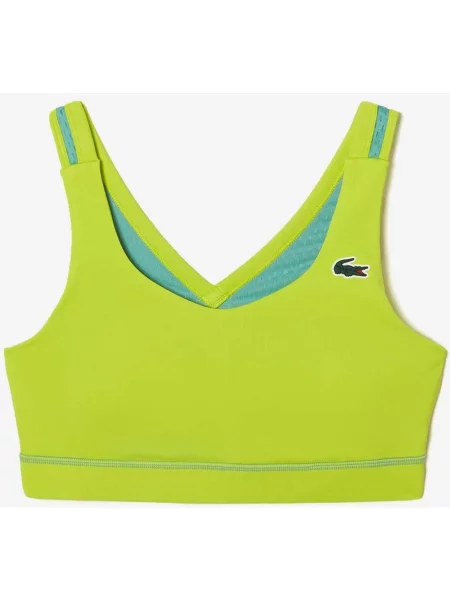 Biustonosz Lacoste Sport Ultra Dry żółto-zielony L zielony