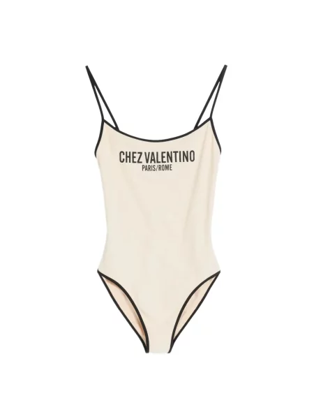 Lniany strój kąpielowy Valentino Garavani biały