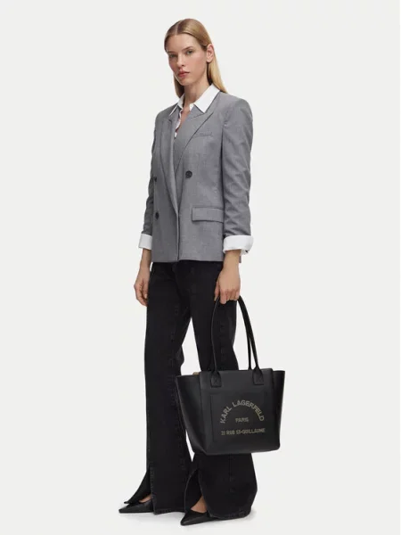 Karl Lagerfeld Bőr shopper táska K/ Daily fekete