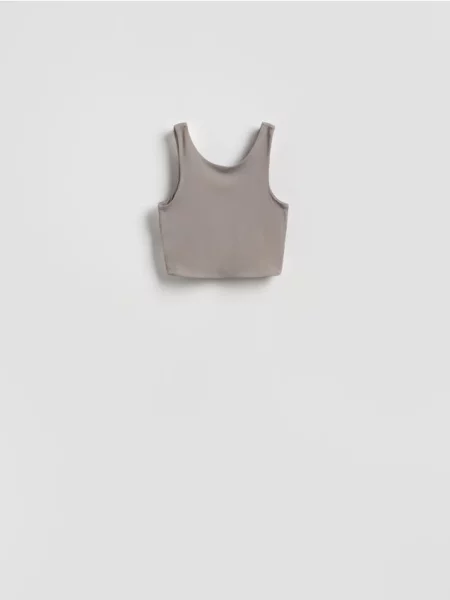 Reserved Top cu ornamente în partea din spate bej