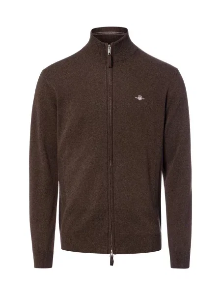 Gant sweter z wełny jagnięcej Mężczyźni Wełna M brązowy