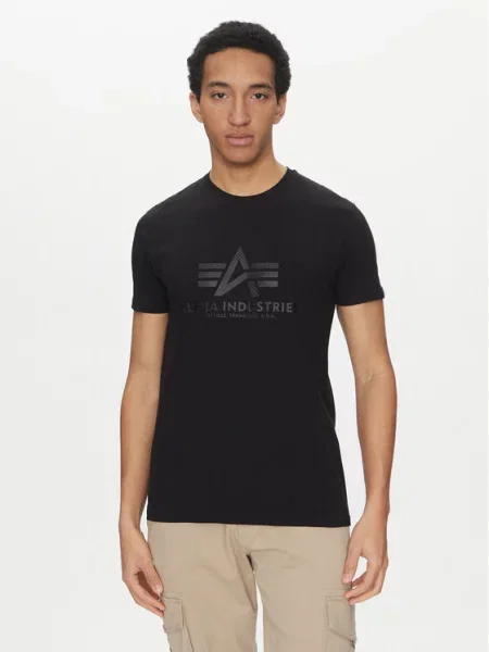 T-shirt z nadrukiem z logo czarny