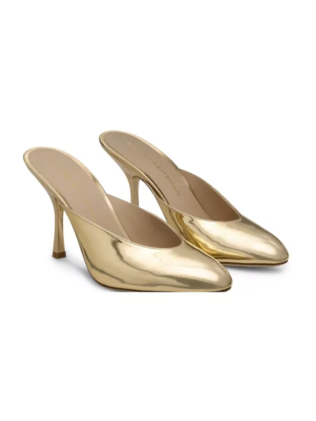 Klapki mules Stuart Weitzman skórzane żółte