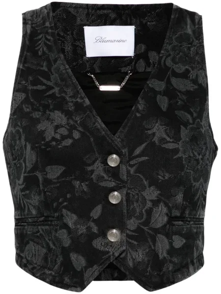 Vestă Blumarine cu model floral negru