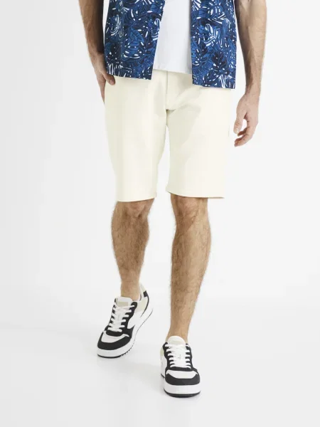 Pantaloni scurți din denim Celio alb