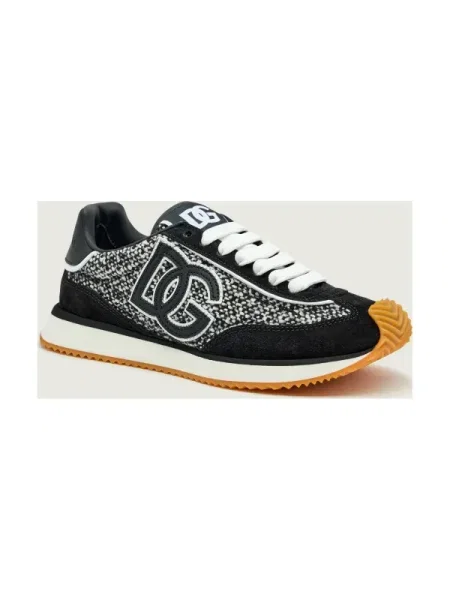 Dolce & Gabbana Sneakers tornacipő DG Cushion | hasított bőr fekete
