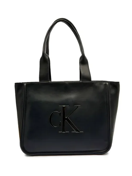 Calvin Klein Geantă Bold Ck Medium Tote negru