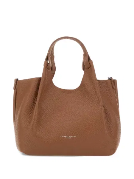 Kožená shopper kabelka Gianni Chiarini hnědá
