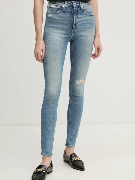 Дънки Calvin Klein Jeans синьо