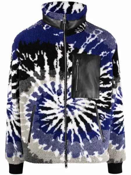 Флийс яке Amiri с tie-dye ефект връзки синьо