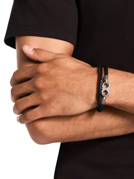 Emporio Armani férfi bőr karkötő Eagle Logo
