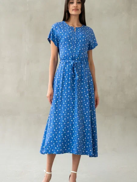 Сукня міді RiMari віскоза/модал синій