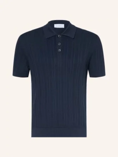 Baldessarini Pletené Polo Tričko tmavě modrá