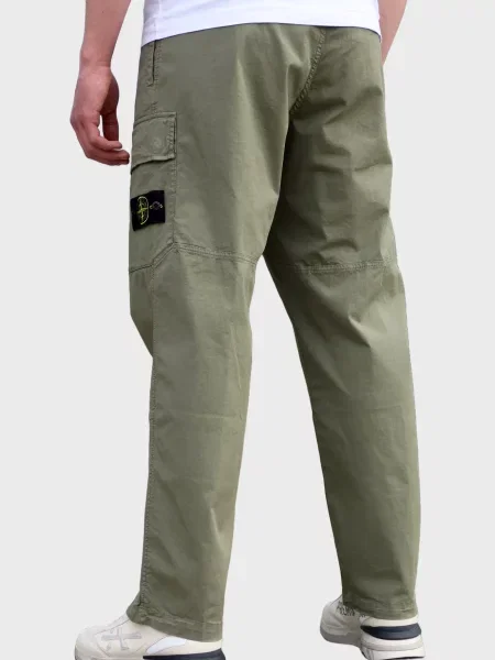 Брюки карго Stone Island с камнями зеленые