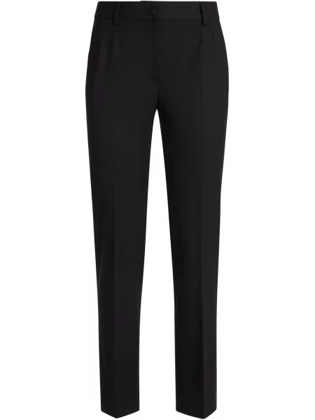 Pantaloni croiți Dolce & Gabbana de lână negru