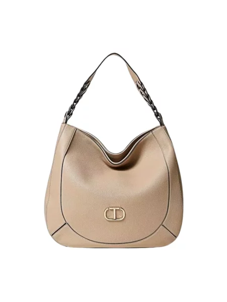 Torebka skórzana Twinset skórzana beżowa