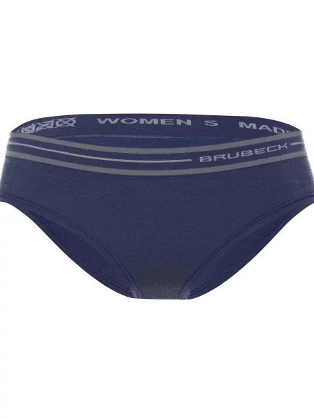Majtki hipster z wełną merino Brubeck ACTIVE WOOL niebieskie