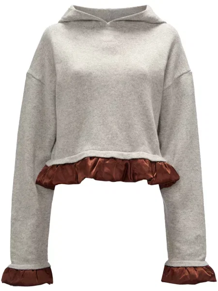 Hanorac cu glugă Jw Anderson din satin gri