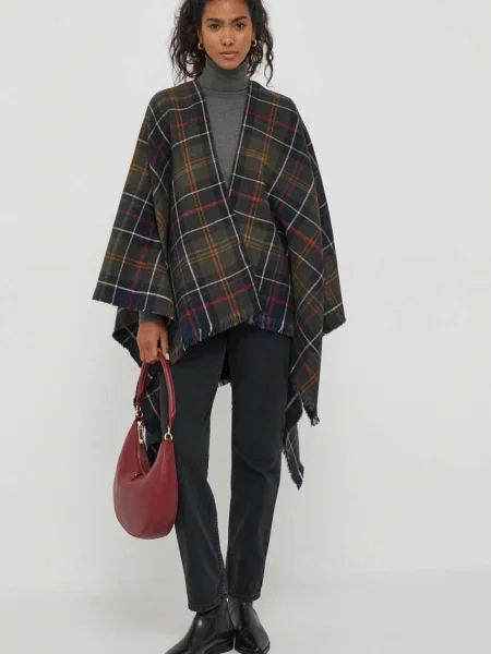 Barbour szalik wzorzysty zielony