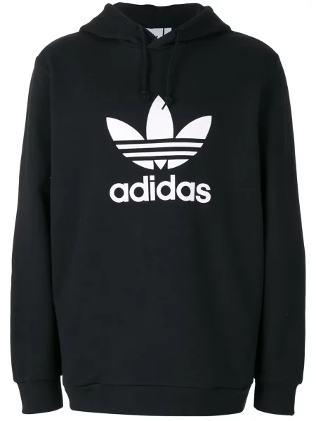 Суичър с качулка Adidas сиво