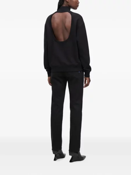 Дънки straight leg Karl Lagerfeld Jeans с висока талия черно