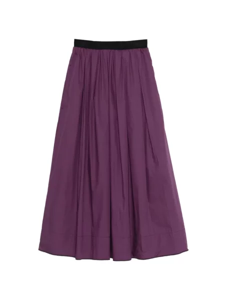 Fusta plisata Tela plisată până la genunchi violet