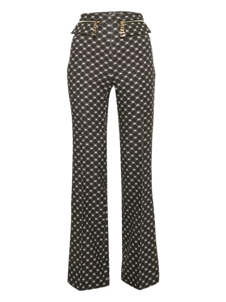 Pantaloni Elisabetta Franchi cu imagine evazate negru