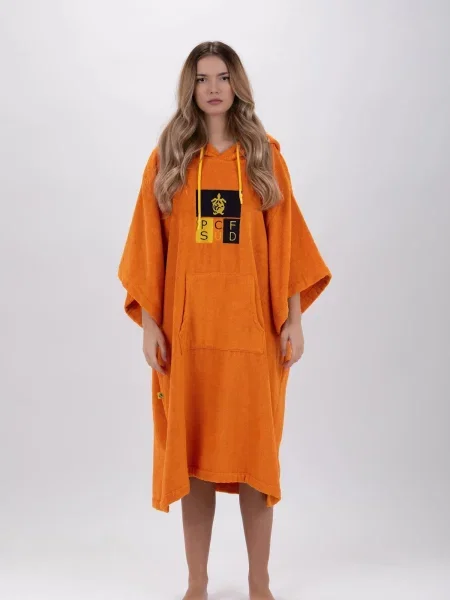 Pacifique Sud Halat de baie sport Poncho Surf Einheitsgröße Tencel Mit Ärmeln' portocaliu