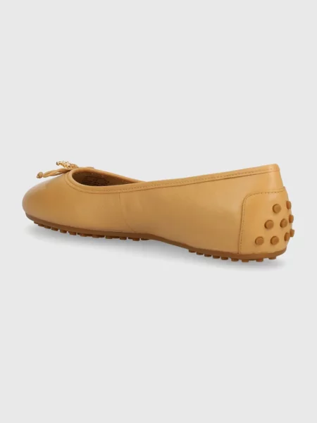 Kožené baleríny Lauren Ralph Lauren Jayna béžová