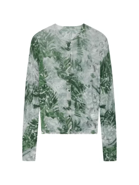 Cardigan Jnby de lână cu imagine verde