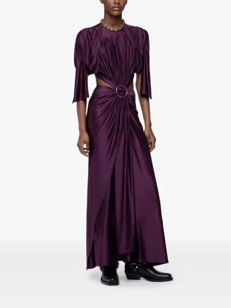 Rochie maxi Rabanne cu volane violet