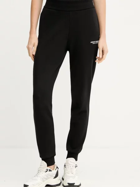 Armani Exchange pantaloni de trening din uni negru