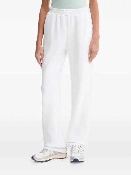 Pantaloni Guess cu broderie alergare alb