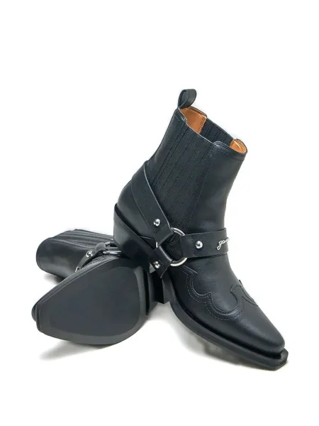 Botine Ganni cu cataramă cowboy negru