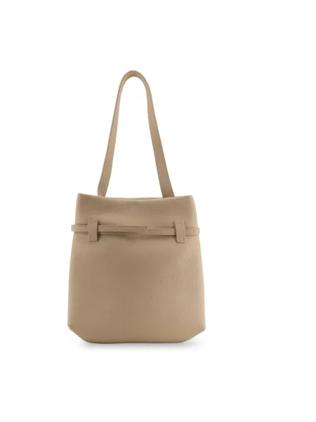 Shopperka Manu Atelier skórzana beżowa