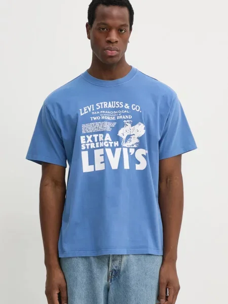 Тениска Levi's лилаво с принт виолетово