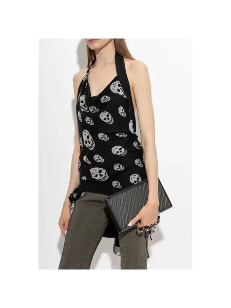 Kopertówka Alexander Mcqueen skórzana czarna