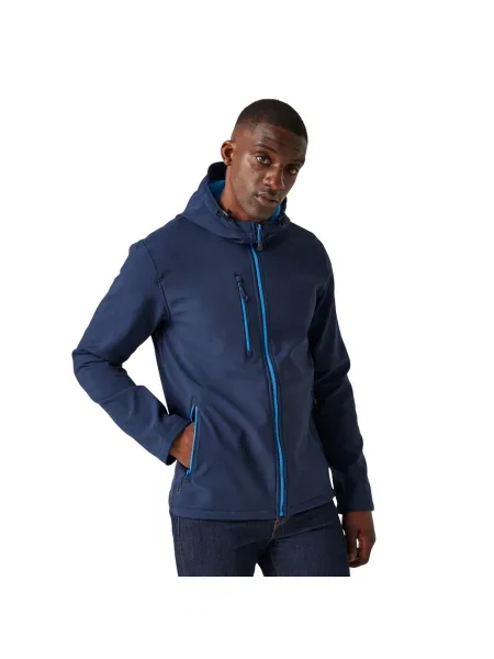 Dwuwarstwowa Kurtka Soft Shell Navigate Z Kapturem niebieska
